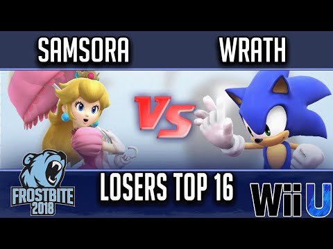 Frostbite 2018 Smash 4 Singles  LOSERS TOP 16 -  Samsora (Peach) vs  Wrath (Sonic)