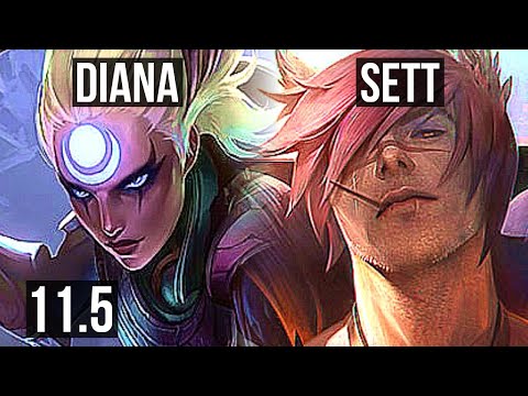 DIANA vs SETT (MID) | 2/0/4, 66% winrate | KR Grandmaster | v11.5