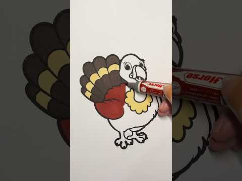 TURKEY COLORING!🦃#shorts #turkey #coloring #coloringpages