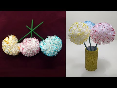 How to Make Round Tissue Paper Flower / DIY Paper Flower