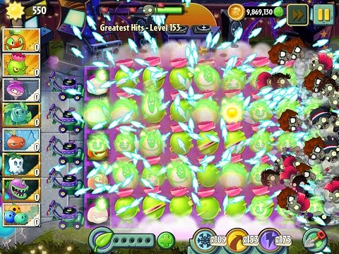 Plants vs Zombies 2 Greatest Hits Epic Hack - Level 153 - Jack O' Lantern & The Bowling Champ