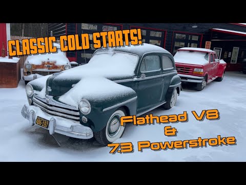 Thumbnail for Snowy Cold Starts of a Classic Ford Flathead V8 and a 7.3 Powerstroke Turbodiesel! by Supercar, rall, video, rally, WiLL, Car, Vehicle, vide, video i