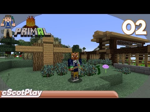 PRIMAL Minecraft w/ cScot : Ep 02 – Kitsu’s ForgeCraft Pickaxe – Let’s Play