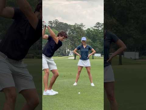 She finally let me hit a stinger through her legs! #golf #shorts