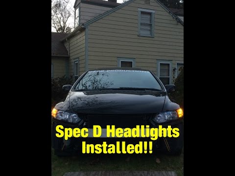 Spec D Tuning Headlights Installed On My 8th Gen Si!!!