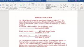 Edit the Text Contract Document; add exhibits, save and check in