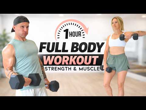 1 Hour FULL BODY WORKOUT with DUMBBELLS | Max Out Strength & Muscle