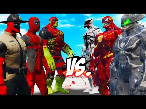 TEAM VENOM TRIO VS TEAM DEADPOOL TRIO - EPIC SUPERHEROES WAR