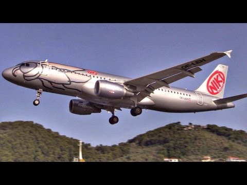 NIKI Airbus A320 - Evening Low Landing & Takeoff JETBLAST @ SKIATHOS Airport - JSI Plane Spotting