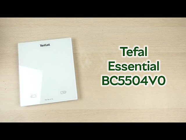 Vídeo relacionado con Tefal Essential, báscula de cocina, 5 KG de capacidad, unidades métricas e imperiales, BC5504V0