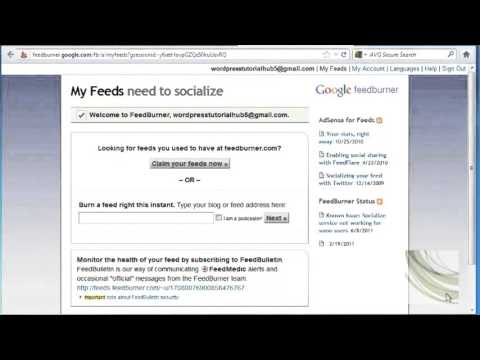 WordPress A Step by Step ~ 034 Setting up a FeedBurner Account and Redirecting Your Default RSS Feed