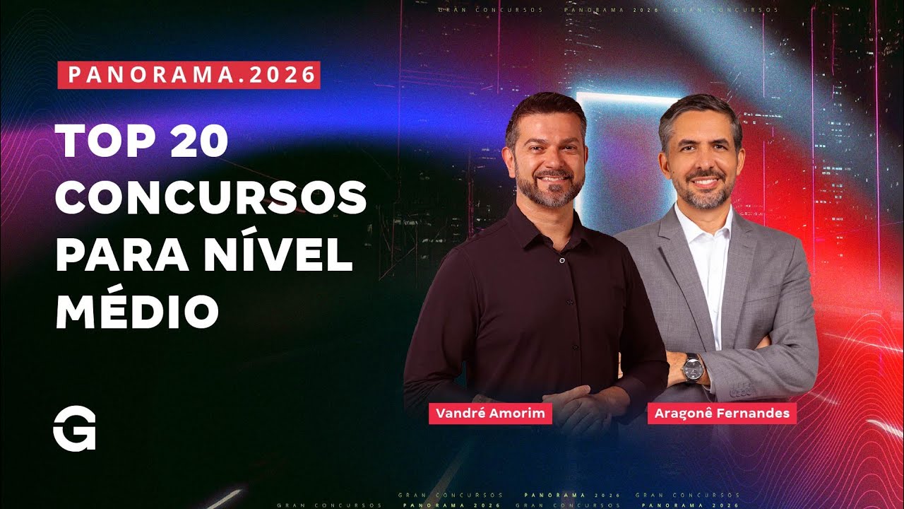Panorama dos Concursos 2026 |﻿ Top 20 Concursos para Nível Médio