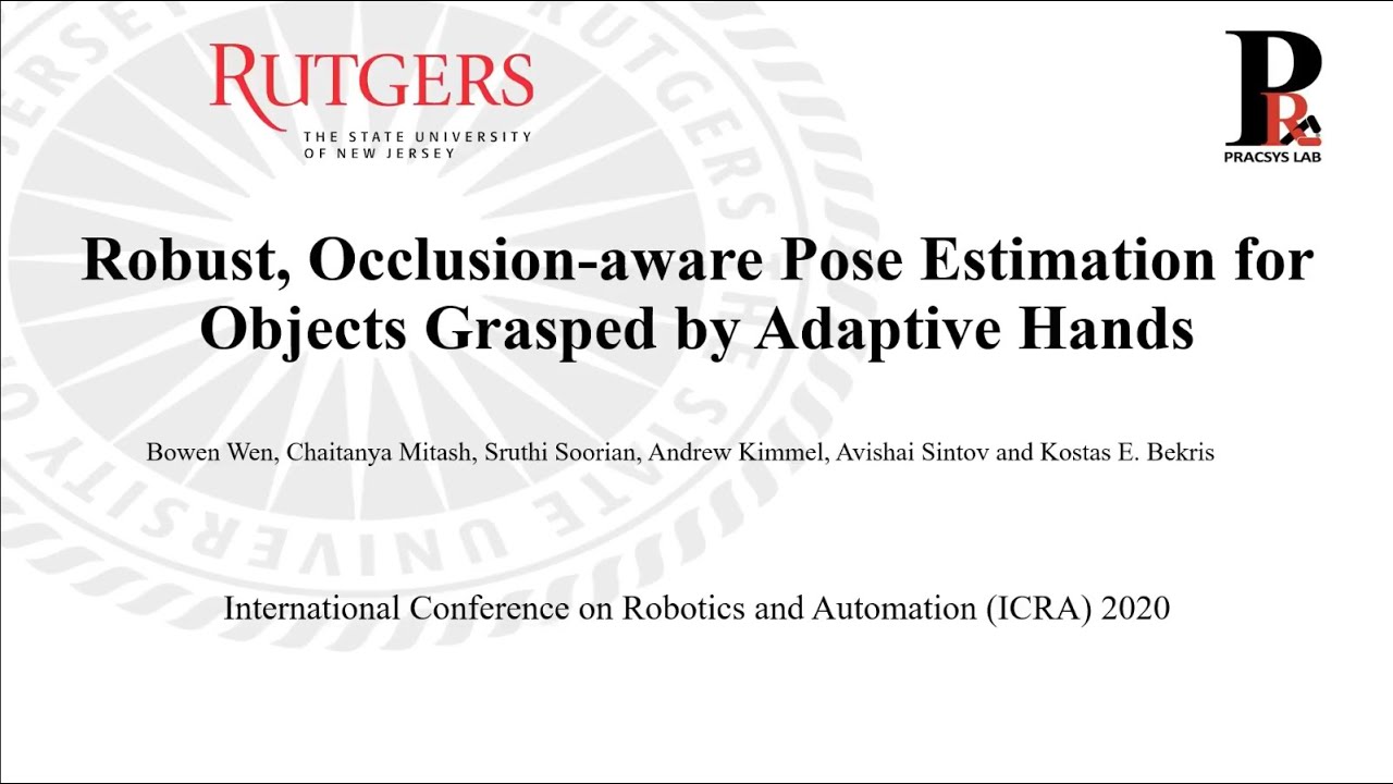 Robust, Occlusion-aware Pose Estimation for Objects Grasped by Adaptive Hands