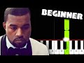 Kanye West Runaway Ft Pusha T BEGINNER Piano Tutorial