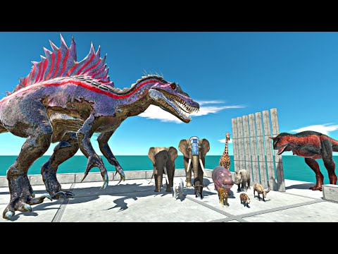 Mutant Spinosaurus Fight Modern Mammals and Rescue Carnotaurus - Animal Revolt Battle Simulator
