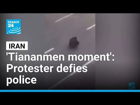 'Iran's Tiananmen': Video of protester defying police in Iran goes viral • FRANCE 24 English