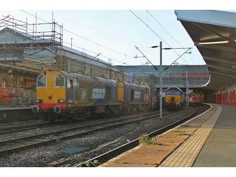 DRS 20305 & 20308 passing Crewe on 6Z55 Crewe CLS to Workington Docks 23/9/2015
