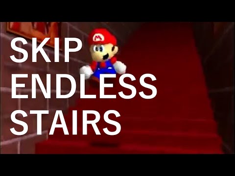 Super Mario 64 - Skip Endless Stairs Glitch (Backwards Long Jump)