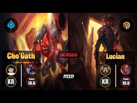 ShowMaker CHO'GATH (Mid) [Glacial Augment] VS LUCIAN - Challenger KR Patch 10.6