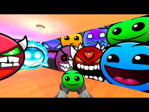 Saving Baby GreenFace From Geometry Dash Emoji, Lobotomy Dash And Aughhh Family Nextbot Gmod