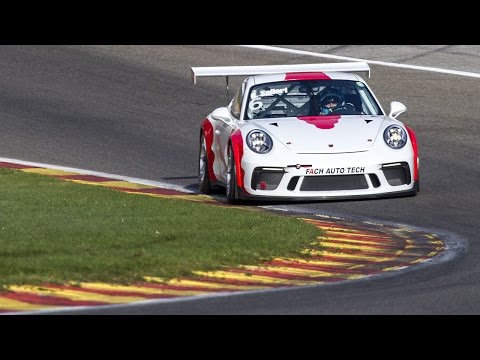 Thumbnail for many Porsches 991 GT3 Supercup with open exhaust at Spa-Francorchamps by Porsche Supercup