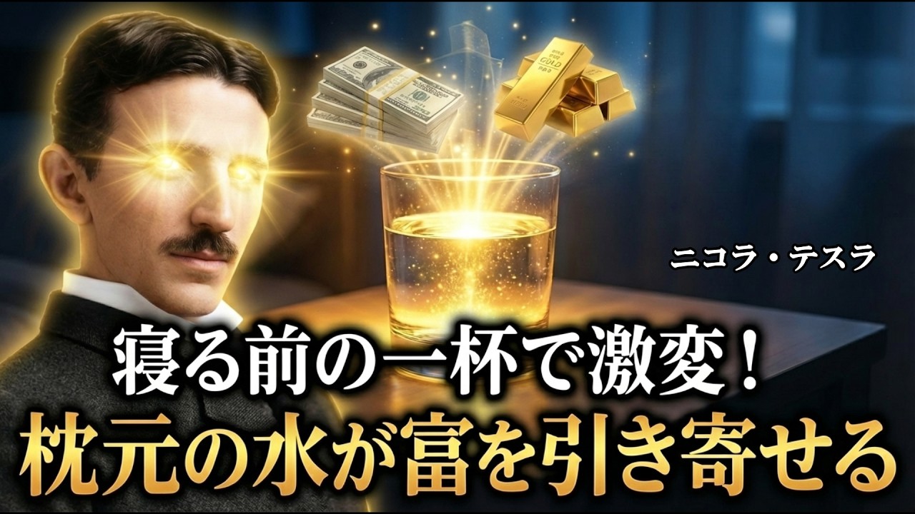 【置くだけ】寝る前の一杯の液体が「億を引き寄せる波動水」に。ニコラ・テスラの法則