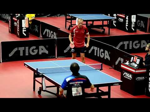Carsten Egeholt (Denmark) - Ding Yi (Austria), European Veteran Championship of Tabletennis 2017