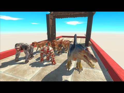ALL UNITS ESCAPE FROM ALLOSAURUS - Animal Revolt Battle Simulator