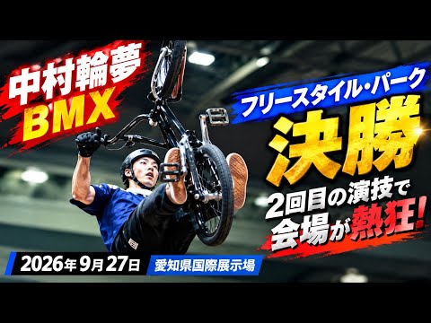 【中村輪夢】愛知で魅せた圧巻のBMX！男子フリースタイル・パーク決勝、2回目の演技に会場熱狂