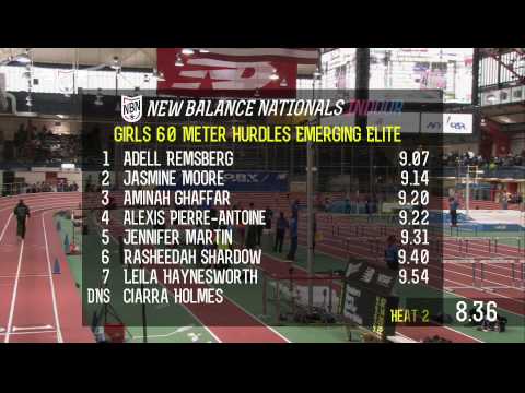 Girls 60m Hurdles EE Prelim Heat 2 - New Balance Nationals Indoor 2013