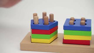 Žaislinis medinis kaladėlių rinkinys su rūšiuokliu | Viga 58558