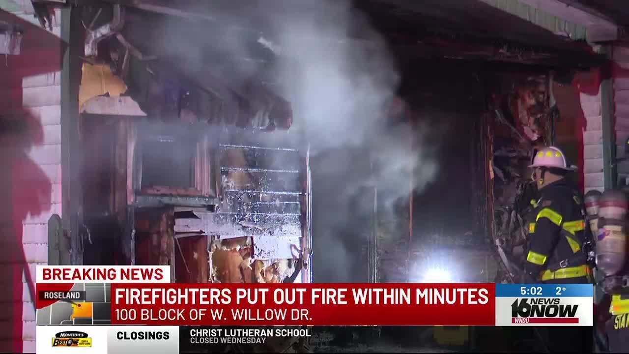 Crews battle building fire in Roseland