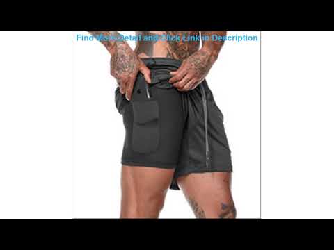 Slide Double layer Jogger Shorts Men 2 in 1 Short Pants Gyms Fitness Built-in pocket Bermuda Quick