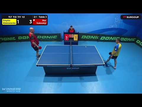 13:15 Dmytro Alieksieienko 3-1 Ihor Sukovatyi 19.04.2023 TT Euro.Cup Ukraine Master. Table 3