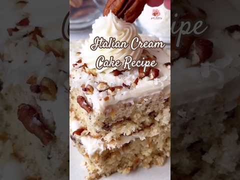 Italian Cream Cake Recipe | Soft and Creamy Italian Cream cake | Coconut Pecan Cream cheese icing