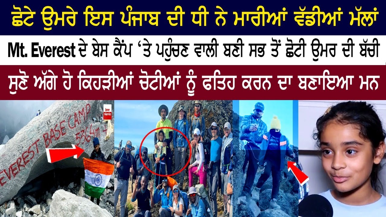 Youngest girl to reach the Base Camp of Mount Everest Youngest girl to reach the Base Camp of Mount Everest