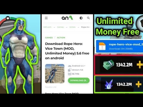 Rope Hero Vice Town Unlimited Money 💰 And Gems 💎 FREE