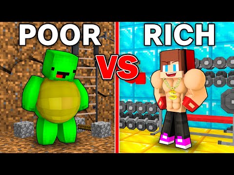 Mikey POOR vs JJ RICH GYM Survival Battle in Minecraft (Maizen)