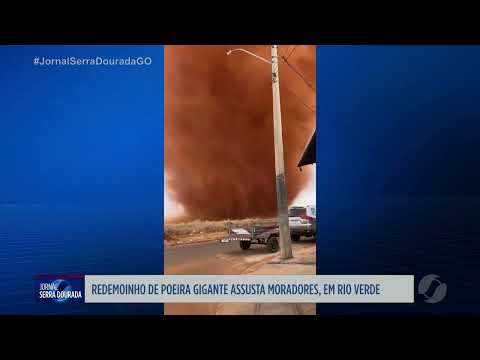 Redemoinho de poeira gigante assusta moradores em Rio Verde
