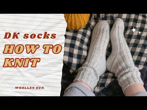✶ KNIT Your First SOCKS for Winter (Slow Morning DK) // EASY Step by Step TUTORIAL for beginner ✶