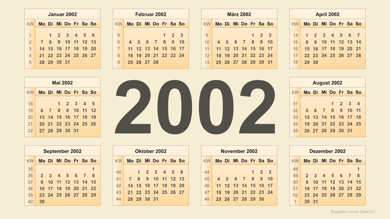 Kalender 2002