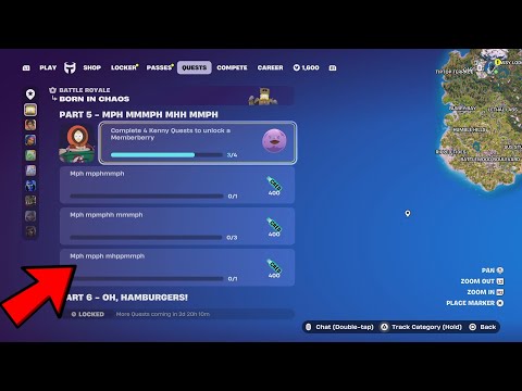 *SOLVED* ✅ All SECRET Kenny Quests in Fortnite! (South Park Quests Part 5)
