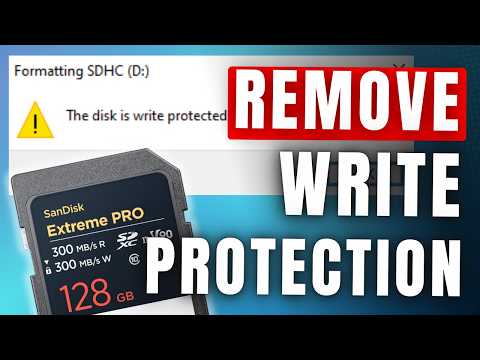 Part of a video titled The 3 Best Ways to Unlock a Write Protected SD Card - YouTube