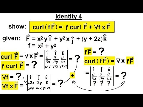 Calculus 3: Divergence and Curl (28 of 50) Identity 4: CURL(f G)=f [CURL(F)]+Gradient(f)xF