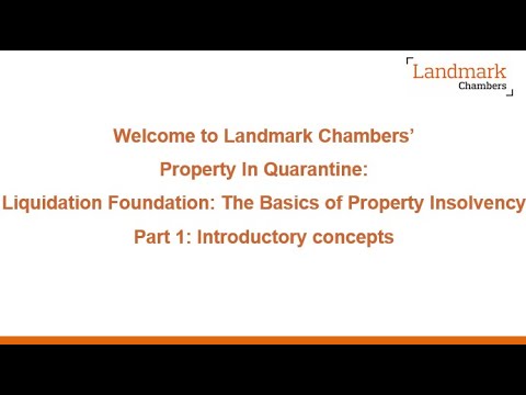 The Basics of Property Insolvency - Part 1: Introductory concepts