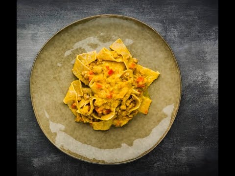 Pappardelle al ragù di vitello e peperoni in crema di zucca | Erica Di Paolo | Sfizioso