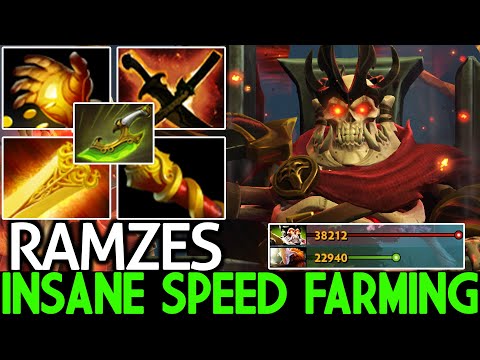 RAMZES [Wraith King] Insane Speed Farming Midas + Radiance Build Dota 2