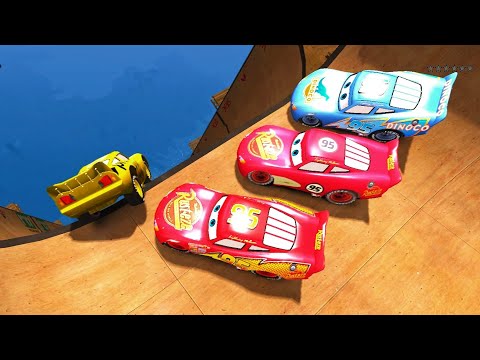 GTA 4 Rayo Lightning McQueen Mega Ramp Jumps Crash Testing Ep. 2 - GTA IV McQueen Crashes