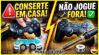CONTROLE DE PS2 COM MAL CONTATO? RESOLVA AGORA MESMO MANUTENÇÃO CONTROLE PLASTATION  PLACA DE FLAT