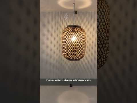 Modern Bamboo Pendant Light with Precision Lattice Weave